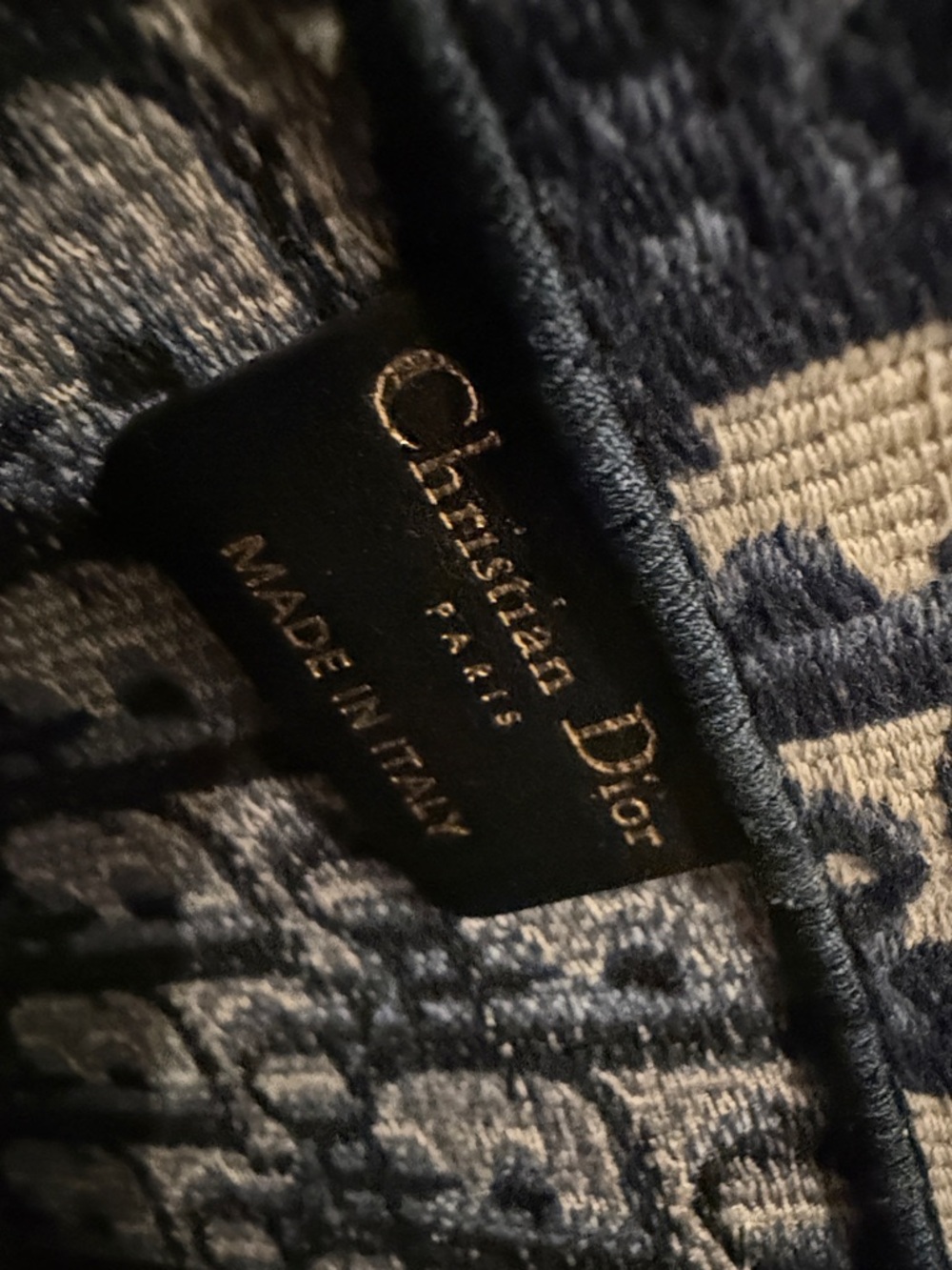 Dior Navy and Cream Large Book Tote - Picture 4 of 10